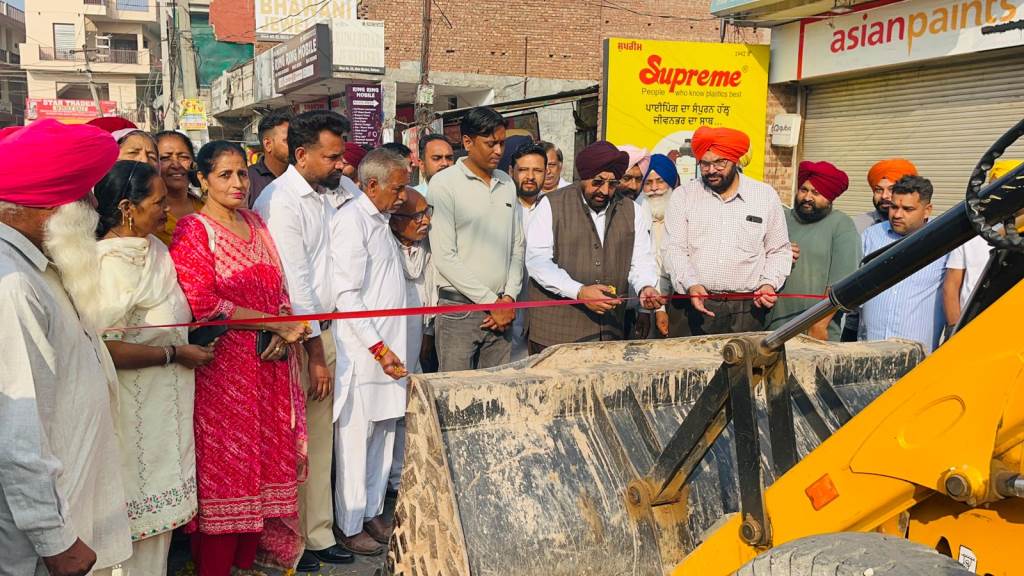 MLA Kuljit Singh Randhawa launches road construction work in Baltana at a cost of Rs 1 crore